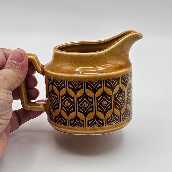 Royal Sealy Creamer Cream Pitcher Brown Yellow Amber Retro Vintage - Picture 3 of 12